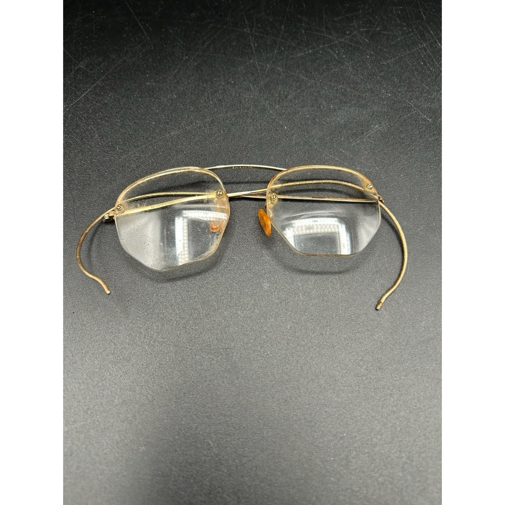 VTG AO American Optic Semi Rimless 1/10-12K Gold Filled Wire Frame Eyeglasses